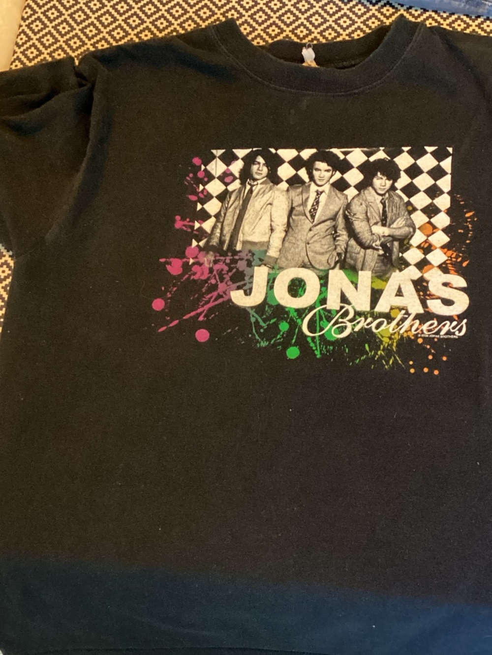 2008 Vintage Jonas Brothers Tee Burning Up Tour Y2K